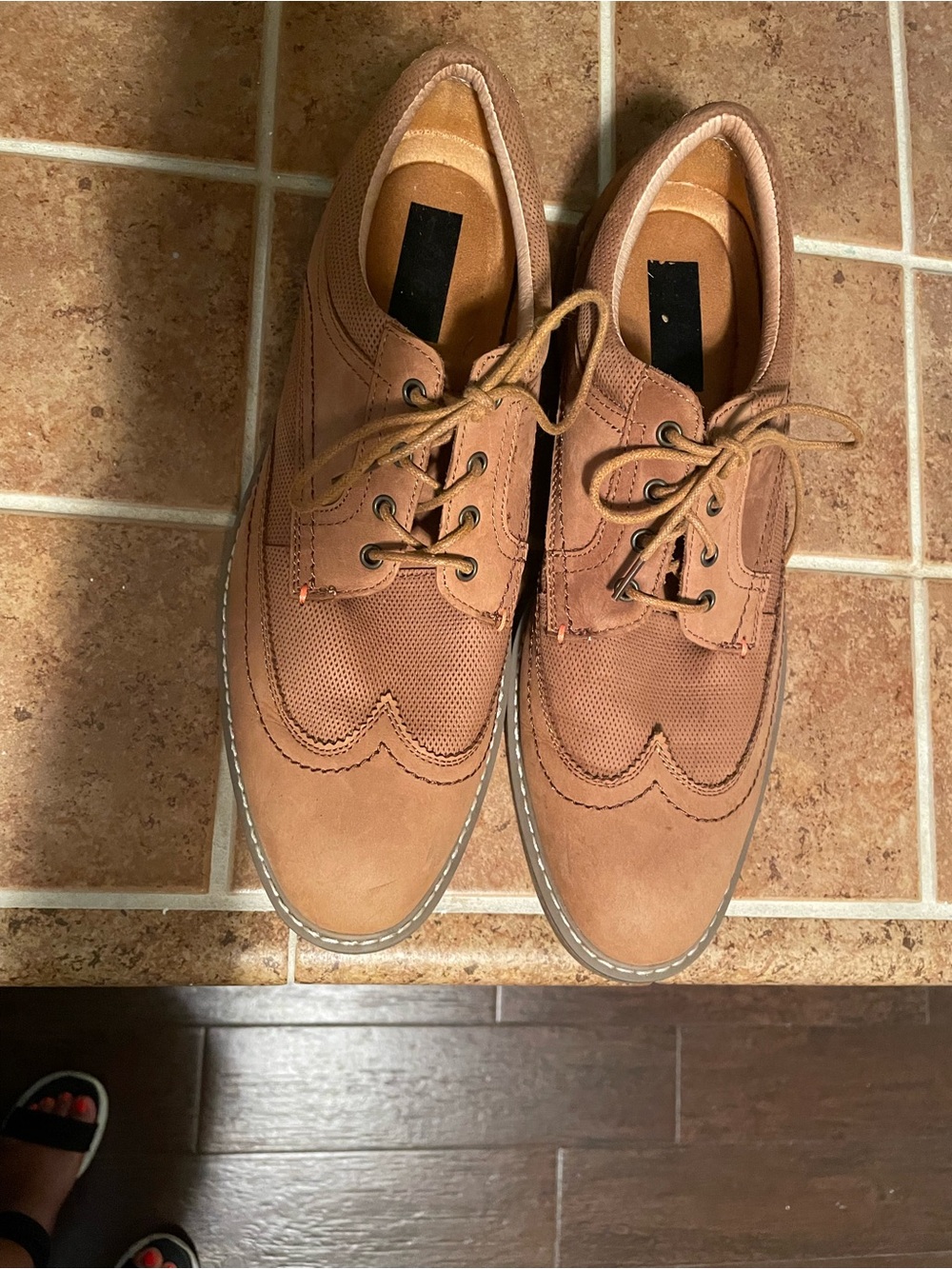 Men's Wingtip Derby Oxfords in Tan